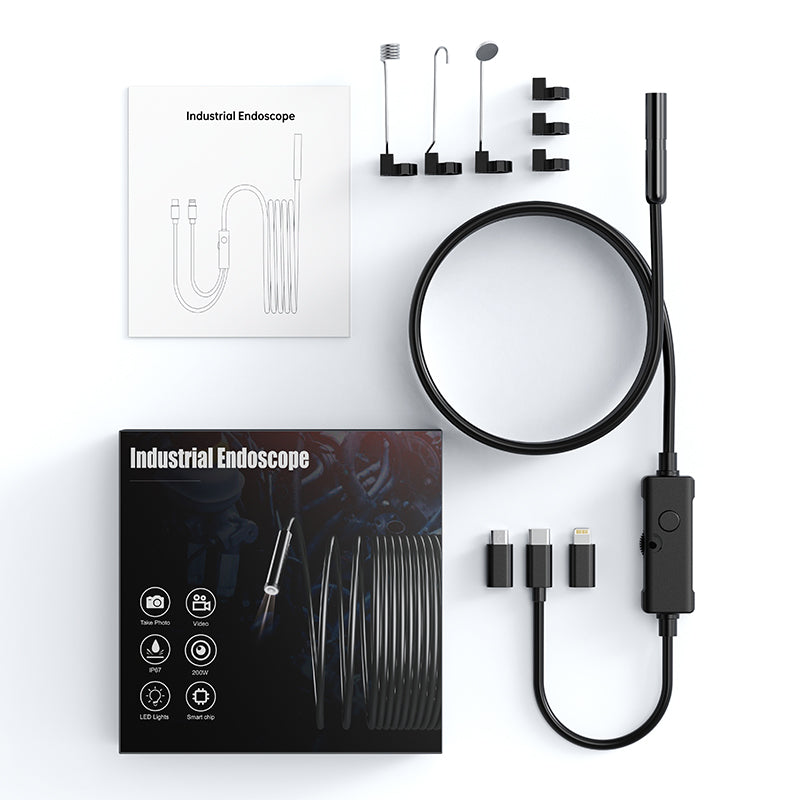 5M USB HD Cam with LED Lights & Tool Attachments
