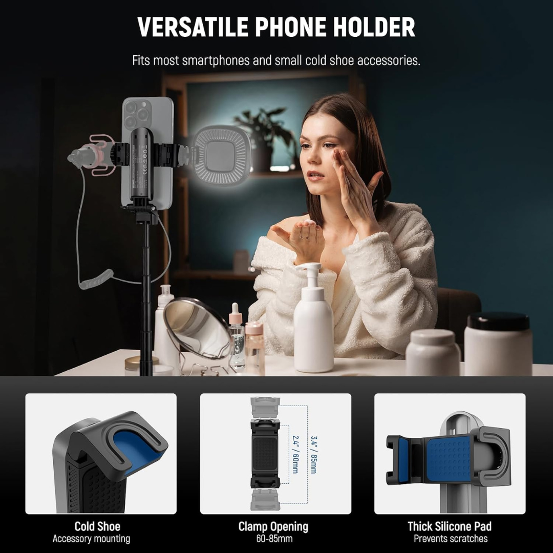 3-in-1 Tripod Selfie Stick with Bluetooth Remote and Phone Clamp