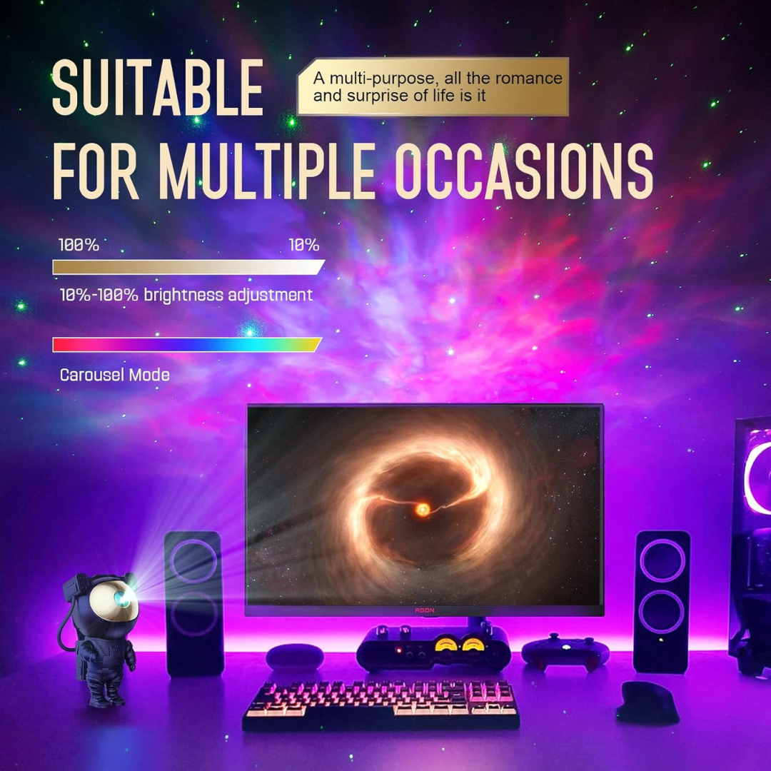 Astronaut Galaxy Projector with 360° Rotating Nebula Light