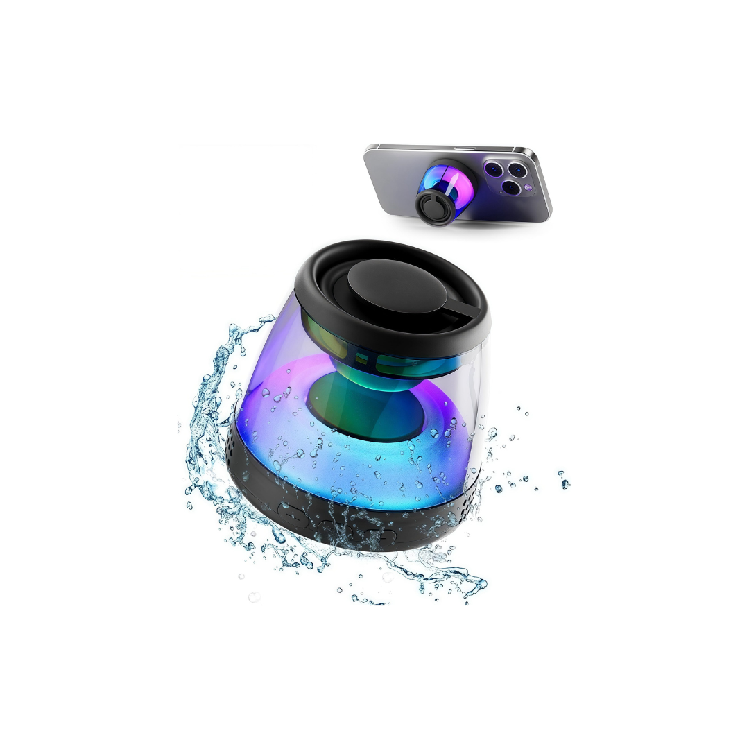 Compact 360° Sound Speaker with Vibration Tech & Mic