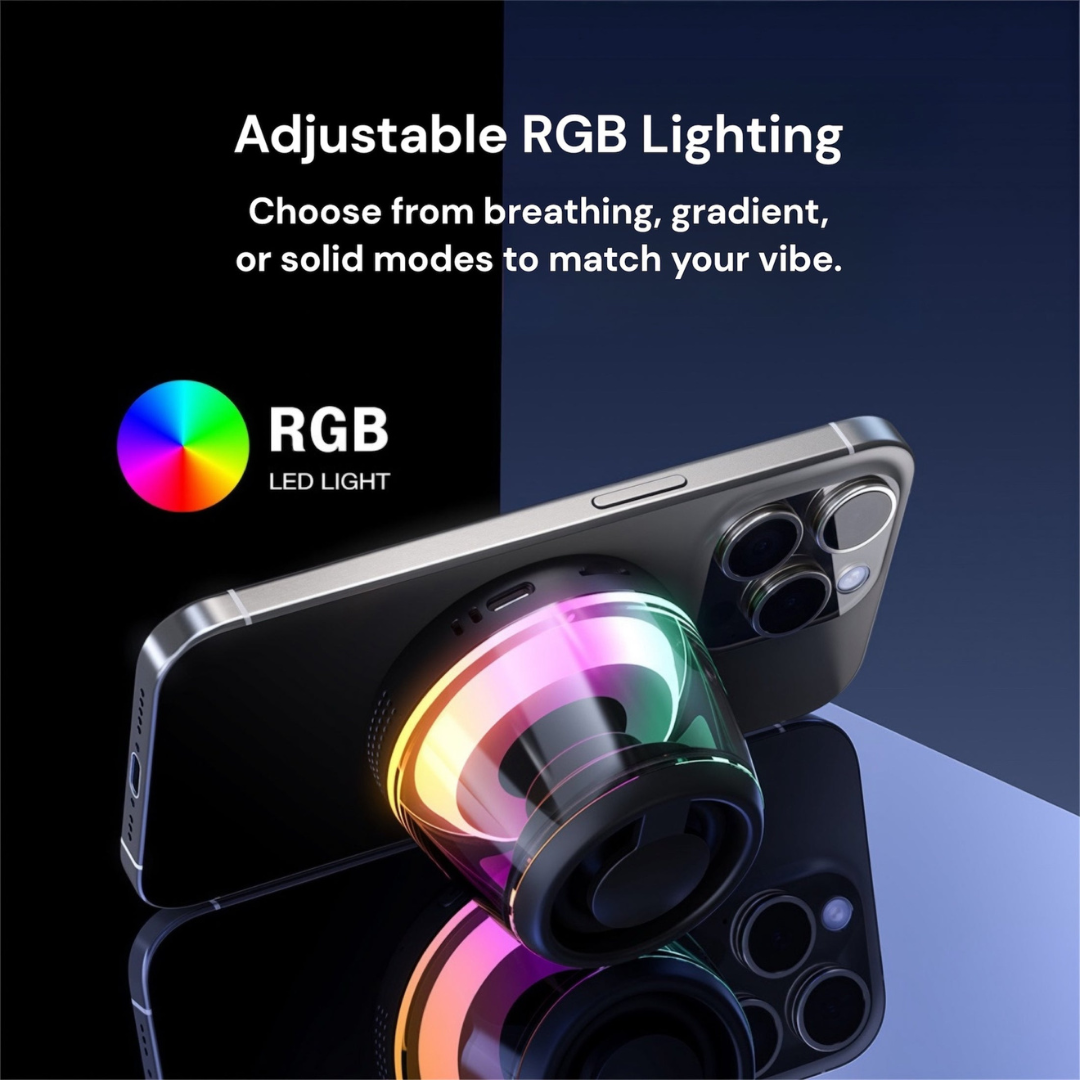 Compact 360° Sound Speaker with Vibration Tech & Mic