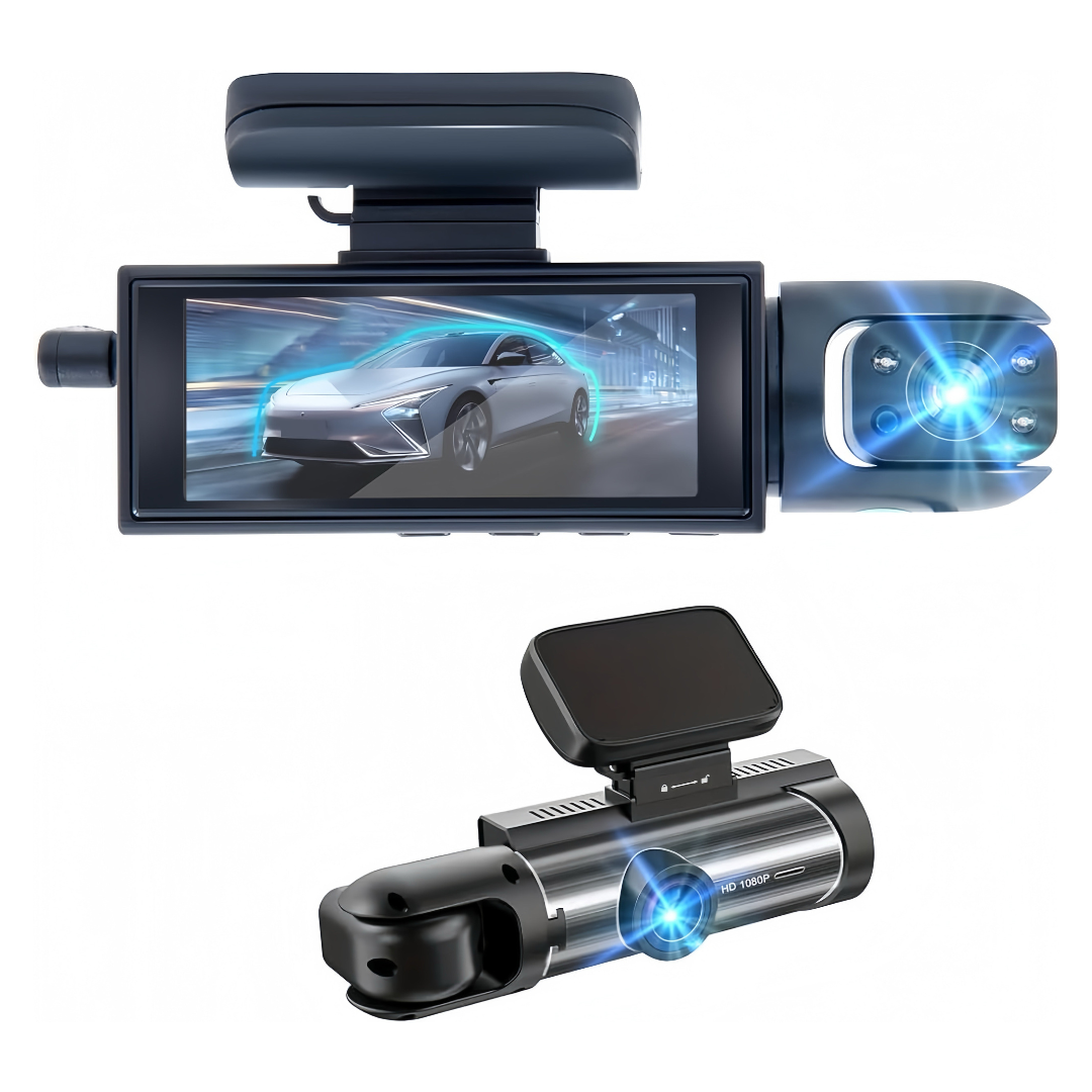 Dual 1080P Plug & Play Dash Cam with Night Vision & G-Sensor Lock