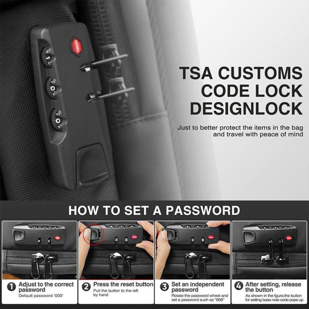 Expandable Vacuum Compression Travel Backpack with TSA Lock