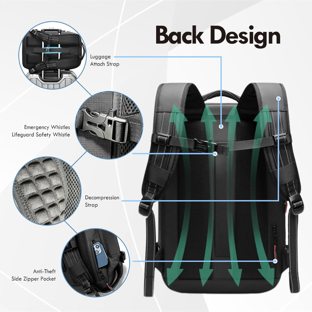 Expandable Vacuum Compression Travel Backpack with TSA Lock