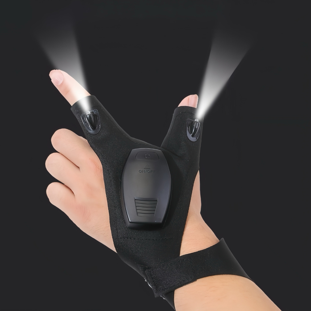 Hands-Free LED Finger Flashlight Gloves for DIY, and Outdoor Use