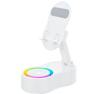 No-Pair Speaker Dock with Wireless Charging and Phone Stand