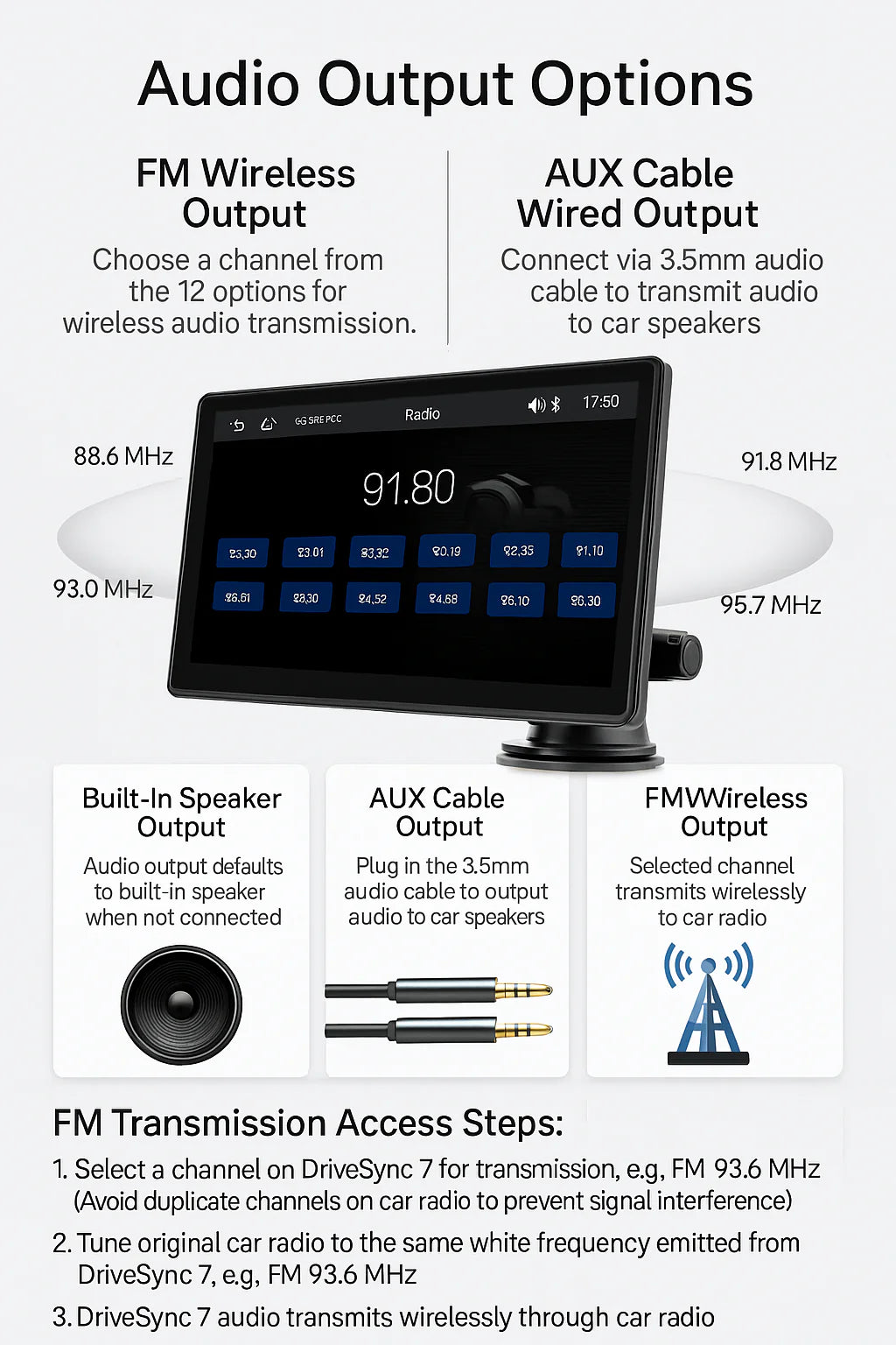 DriveSync 7 – Wireless CarPlay & Android Auto Screen