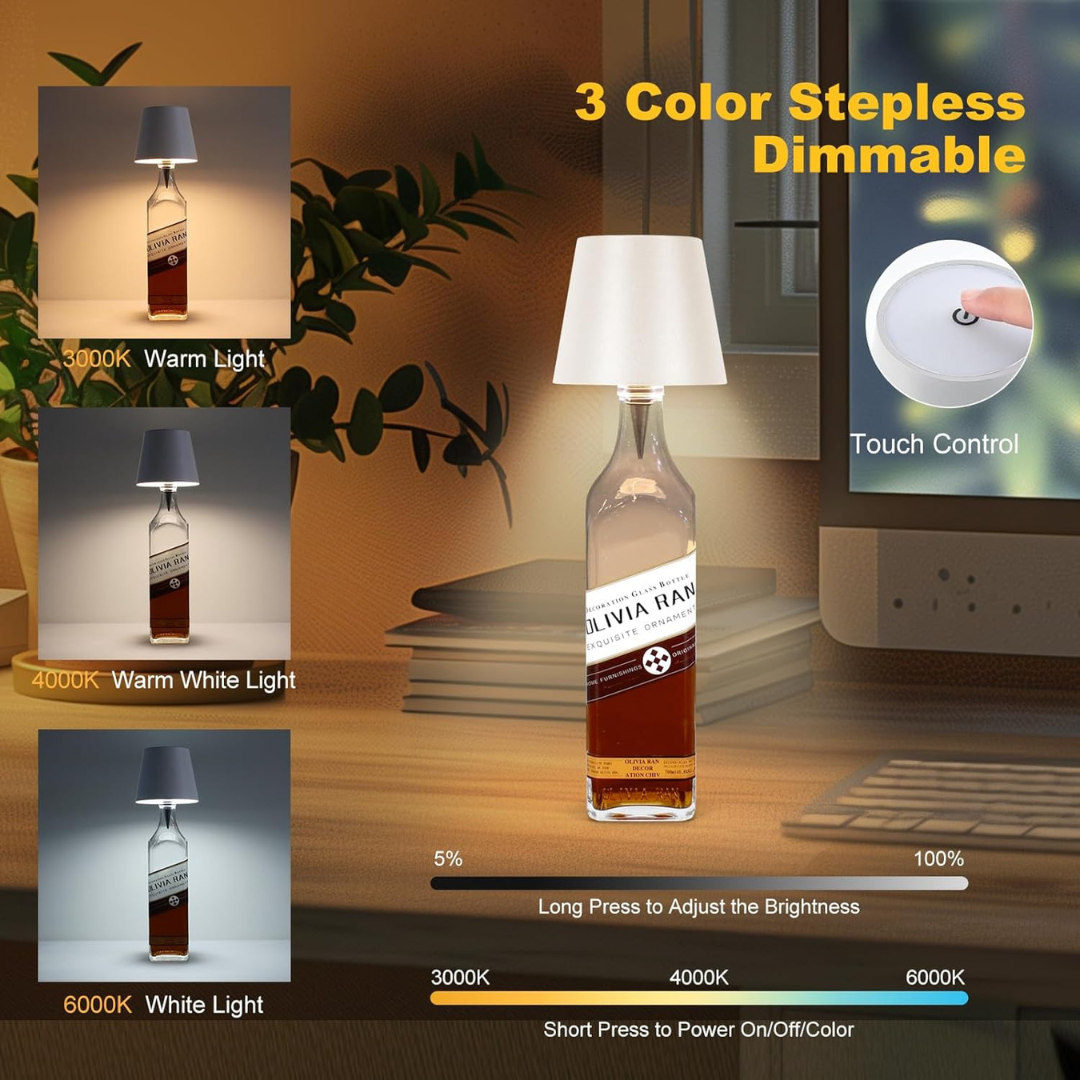 RGB DIY Bottle Lamp – Wireless, Portable, Rechargeable