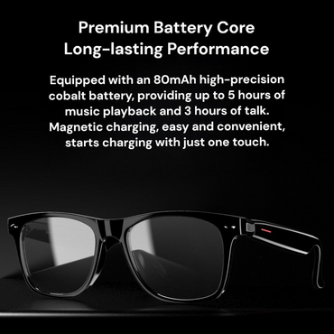 Smart Bluetooth Audio UV400 Glasses with Open-Ear Stereo Sound