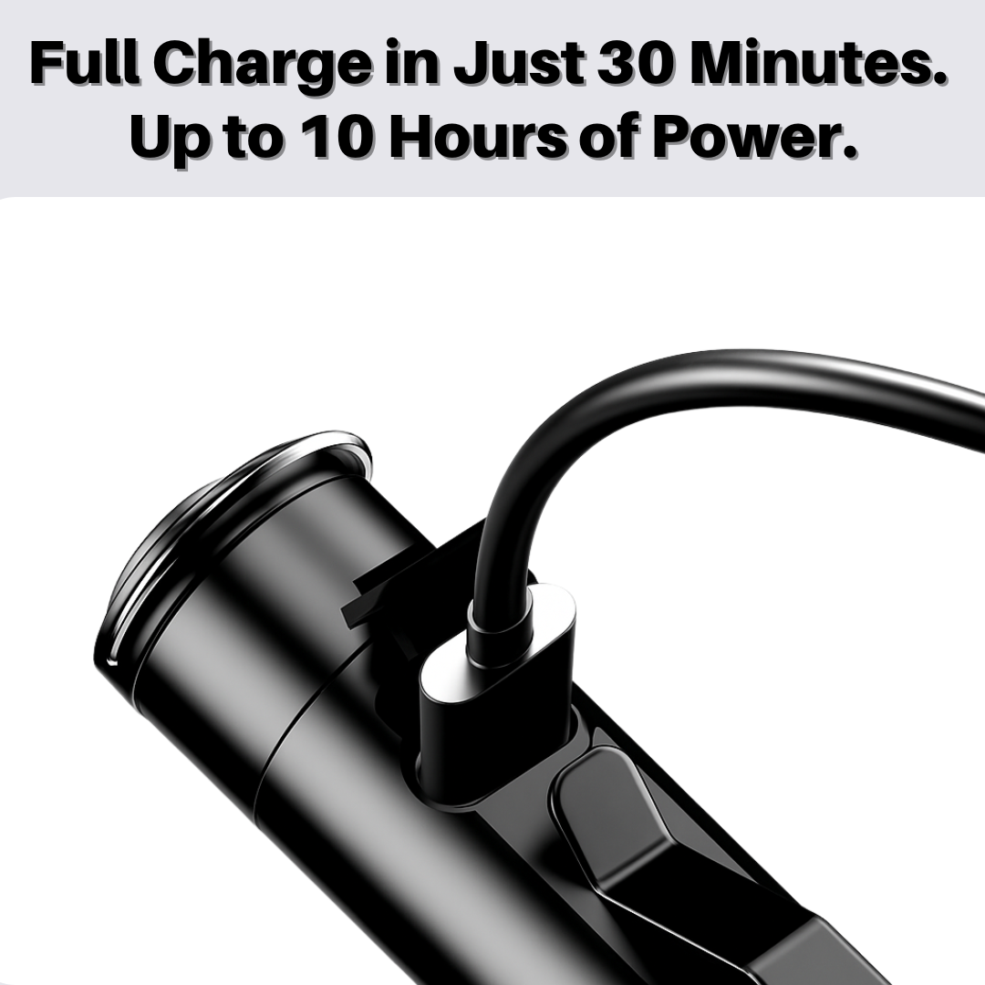 9-in-1 Tactical Flashlight Tool, Rechargeable Micro Light with USB-C