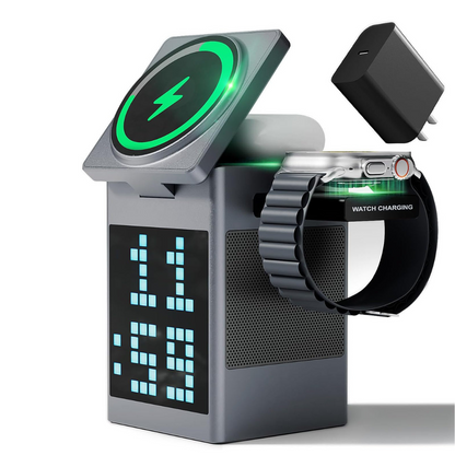 3-in-1 Bluetooth Speaker with 15W Wireless Charging Pad