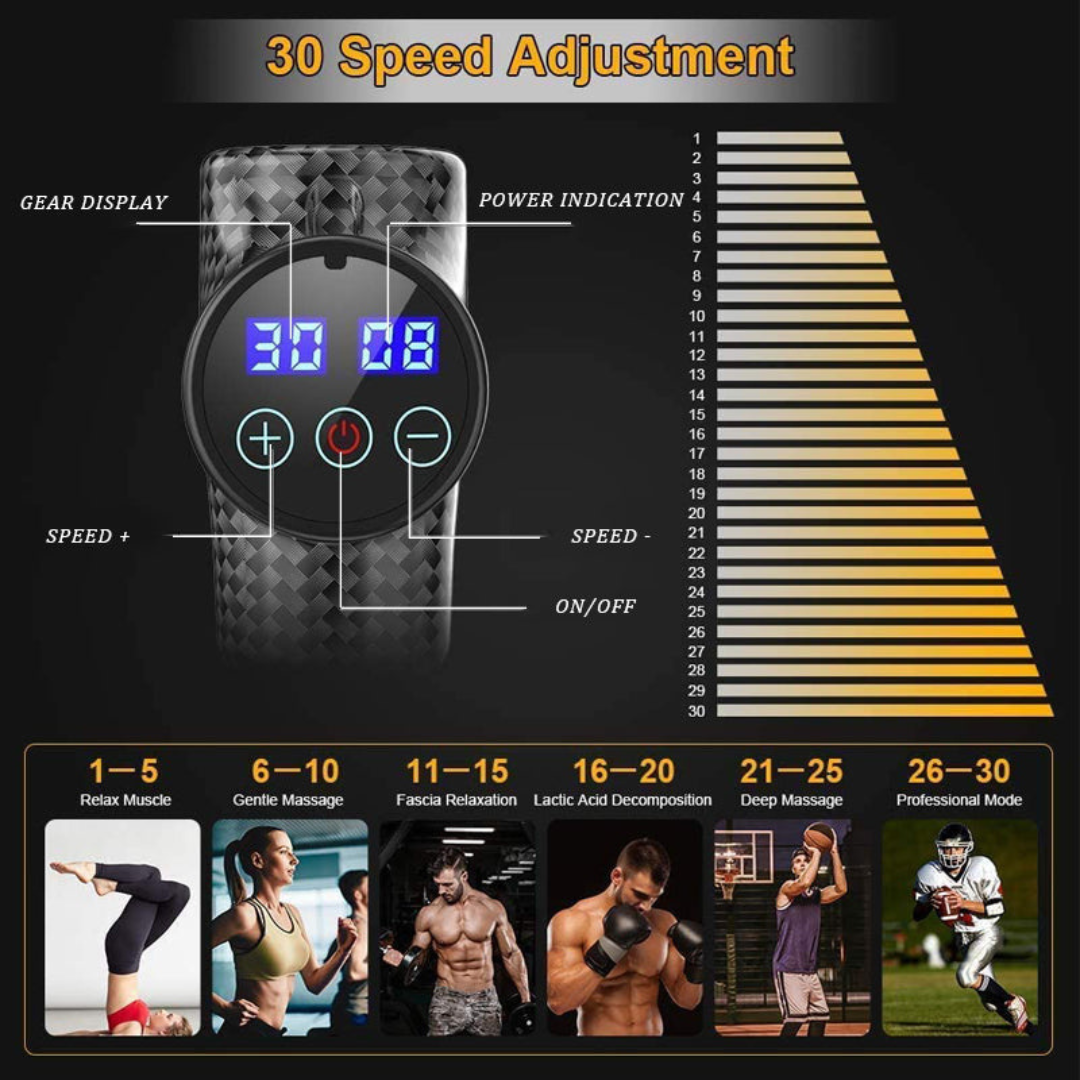 Portable 60W Muscle Massager – Smart Touch, 30 Speeds