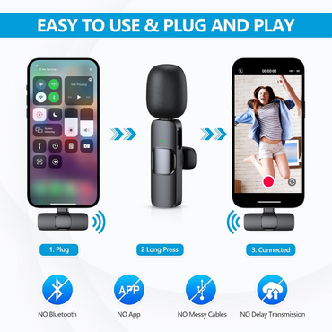 Portable Noise-Cancelling Wireless Duo Mics for Video Recording