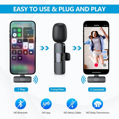 Portable Noise-Cancelling Wireless Duo Mics for Video Recording