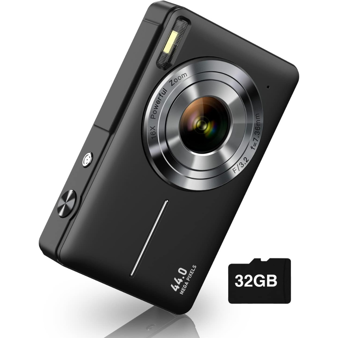 Compact 44MP Digital Camera with 1080P Video & 16X Zoom