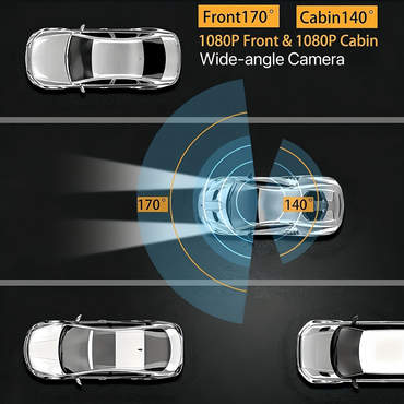Dual 1080P Plug & Play Dash Cam with Night Vision & G-Sensor Lock