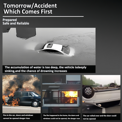 Emergency Car Glass Breaker with Safety Belt Cutting Tool
