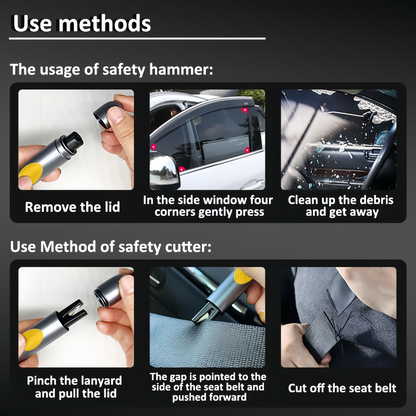 Emergency Car Glass Breaker with Safety Belt Cutting Tool