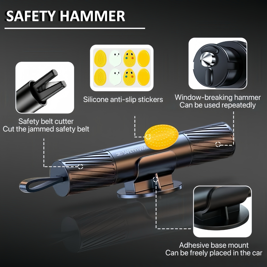 Emergency Car Glass Breaker with Safety Belt Cutting Tool