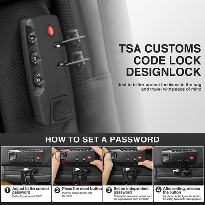 Expandable Vacuum Compression Travel Backpack with TSA Lock