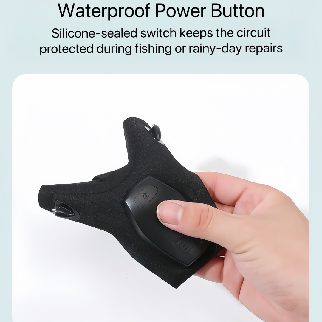 Hands-Free LED Finger Flashlight Gloves for DIY, and Outdoor Use