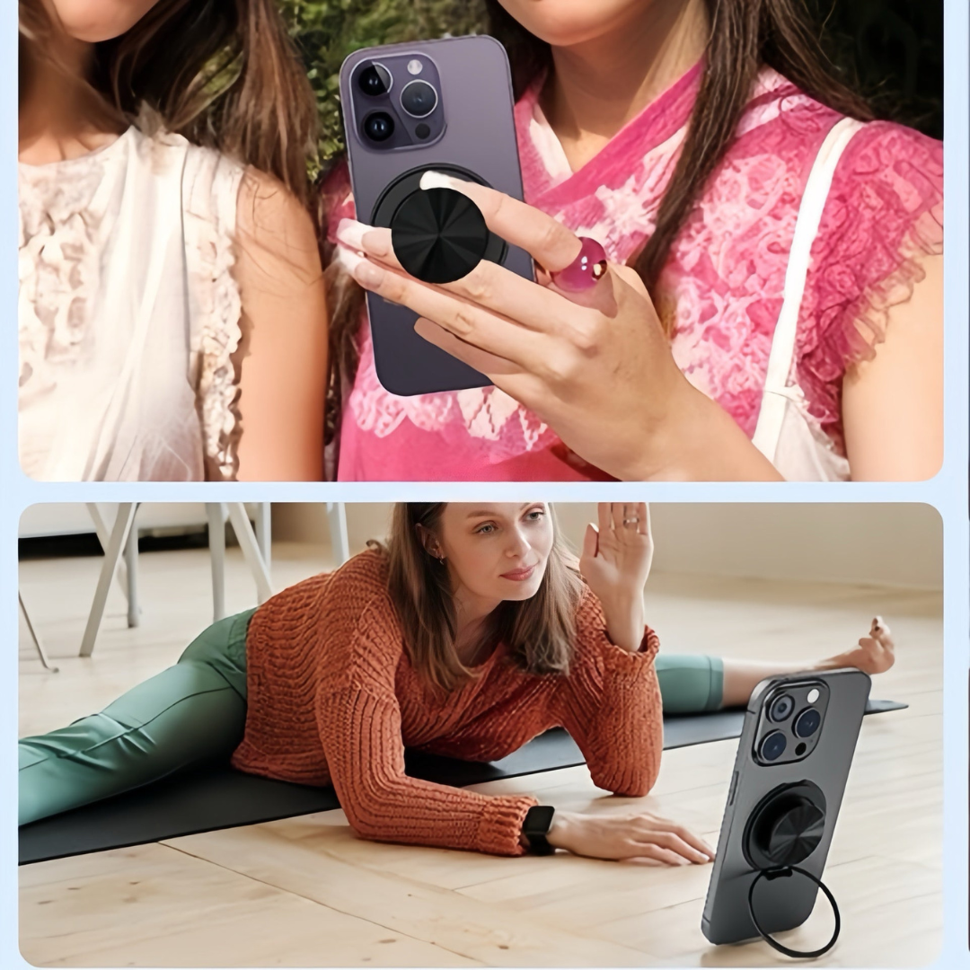 Magnetic 360° Phone Kickstand & Mirror Grip for iPhones