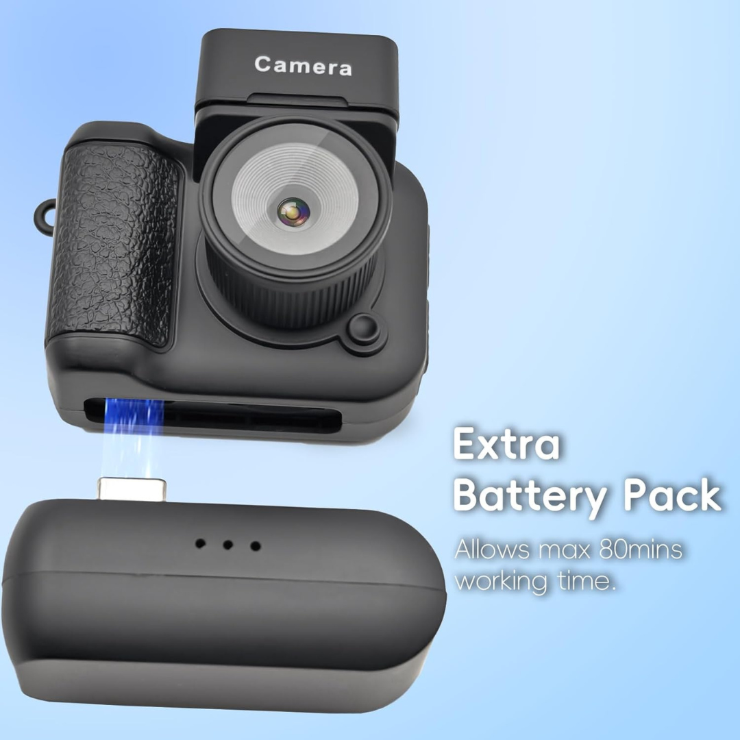 Mini Retro Keychain Camera with 1080P Video and 8MP Photos