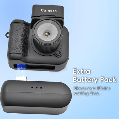 Mini Retro Keychain Camera with 1080P Video and 8MP Photos