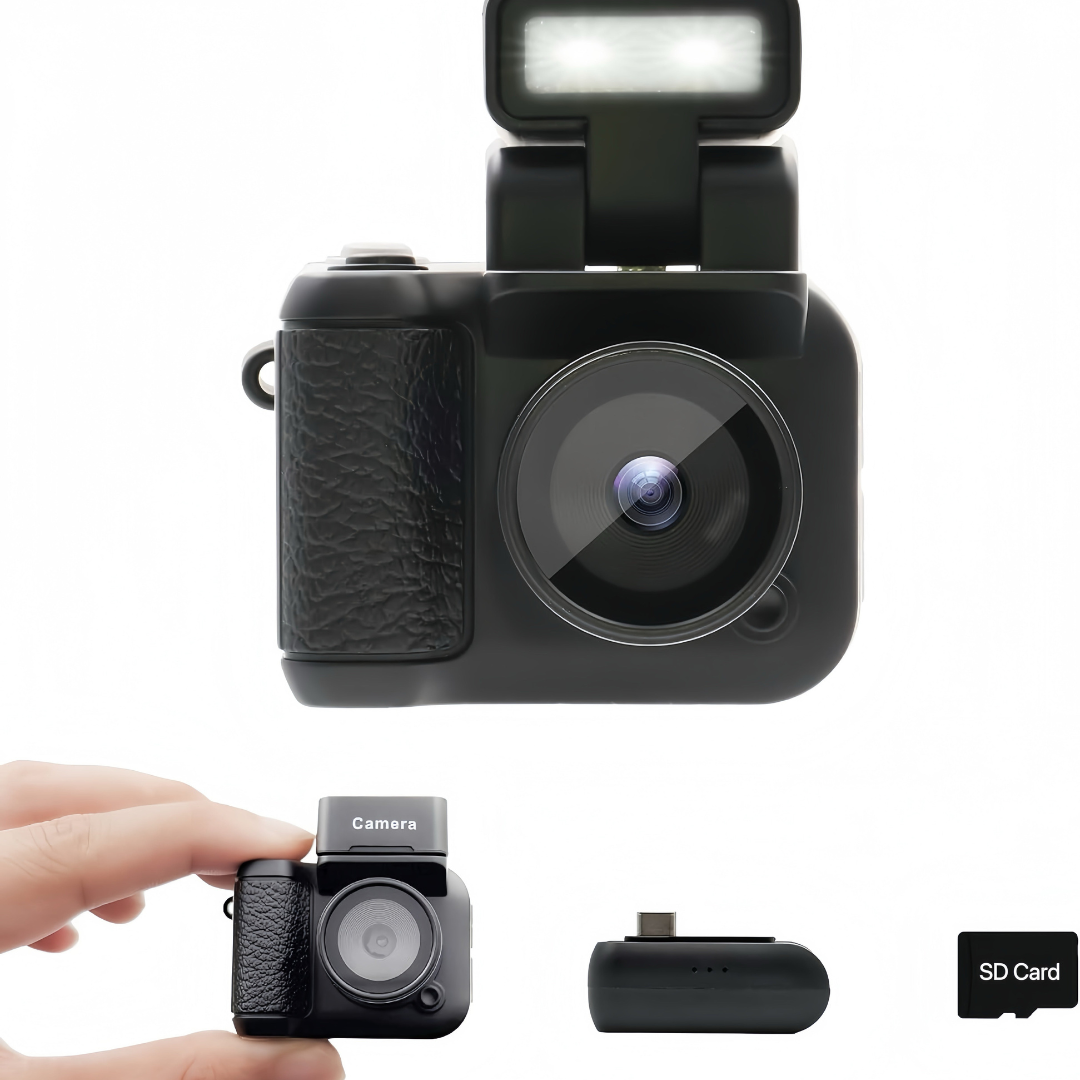 Mini Retro Keychain Camera with 1080P Video and 8MP Photos