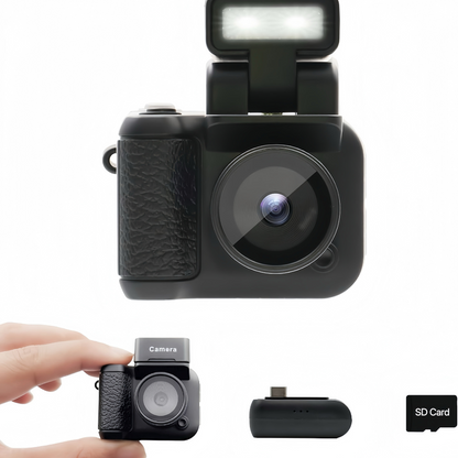 Mini Retro Keychain Camera with 1080P Video and 8MP Photos