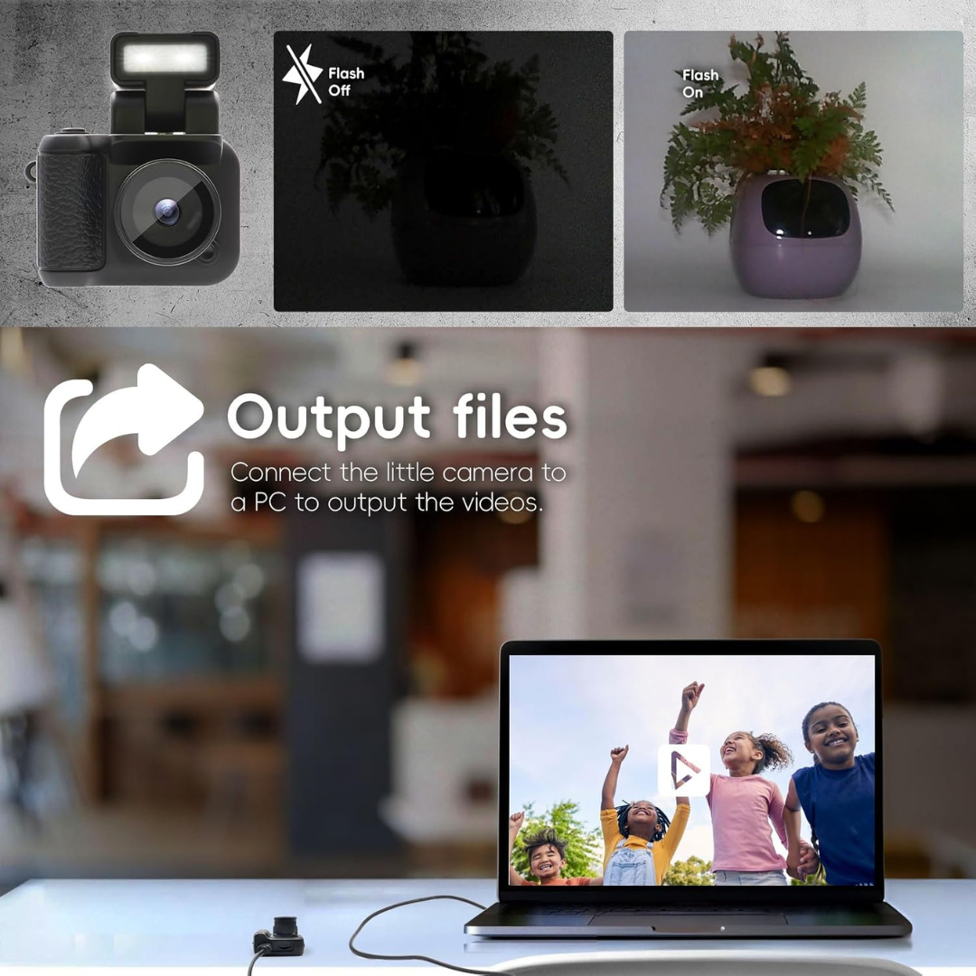 Mini Retro Keychain Camera with 1080P Video and 8MP Photos