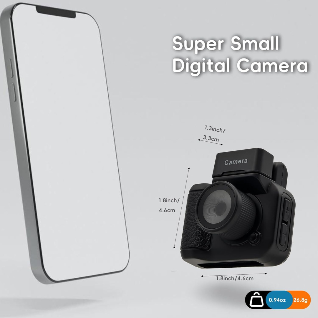 Mini Retro Keychain Camera with 1080P Video and 8MP Photos