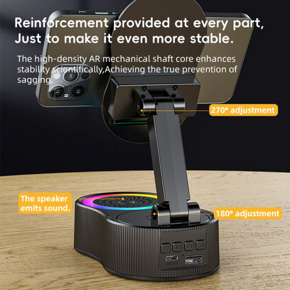 No-Pair Speaker Dock with Wireless Charging and Phone Stand