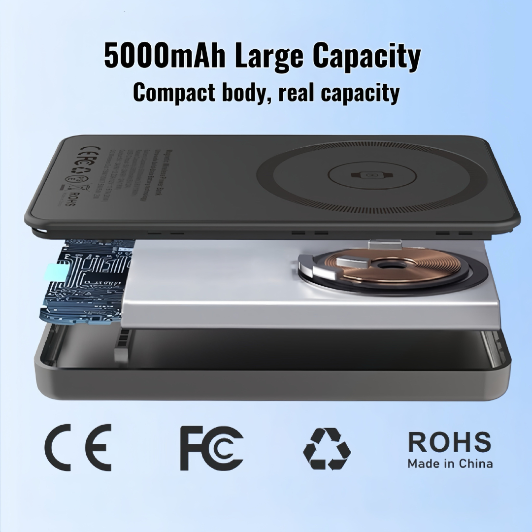 Pocket-Size Magnetic Wireless Power Bank with Solid-State Battery