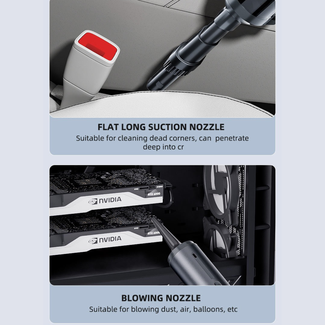 Portable 2-in-1 Vacuum and Blower for Car, Home, and Electronics