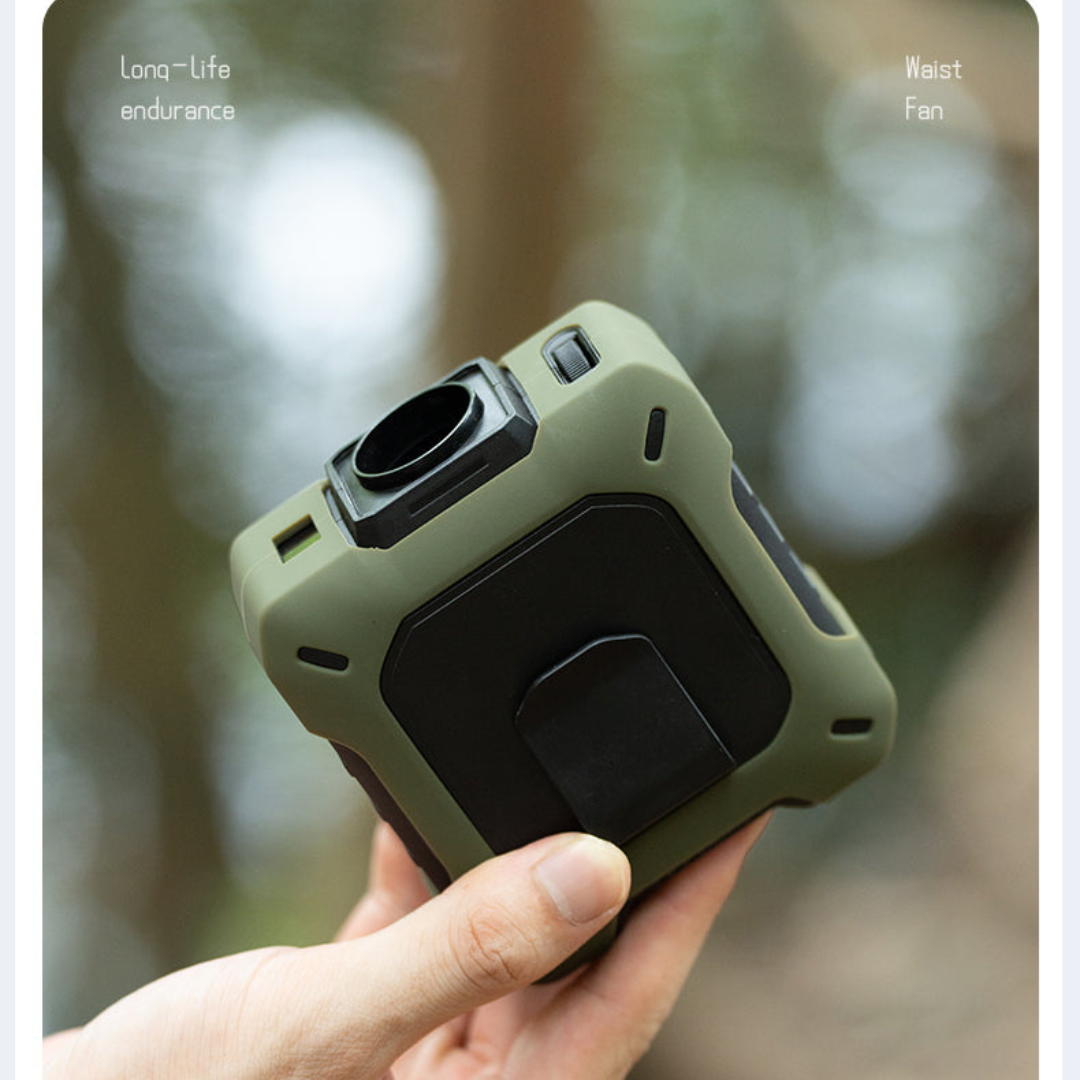 Portable Wearable Waist Fan with 3-Speed Cooling and Power Bank