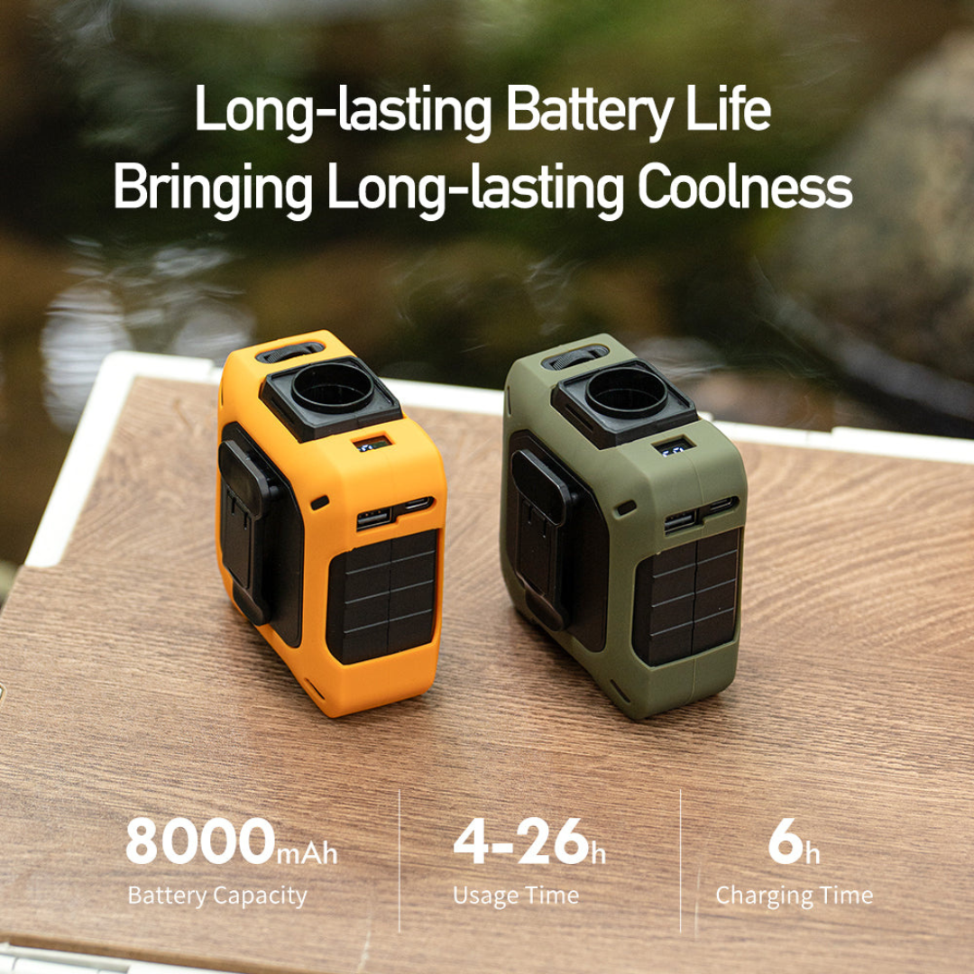 Portable Wearable Waist Fan with 3-Speed Cooling and Power Bank