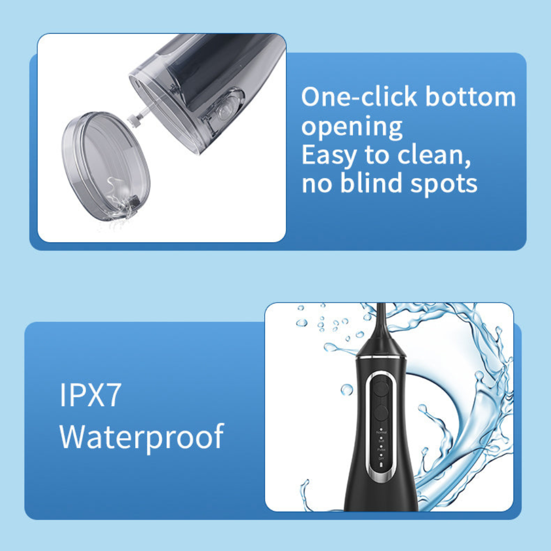 Rechargeable Water Flosser with 4 Cleaning Modes and Rotating Tips