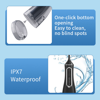 Rechargeable Water Flosser with 4 Cleaning Modes and Rotating Tips