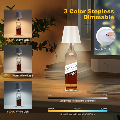 RGB DIY Bottle Lamp – Wireless, Portable, Rechargeable