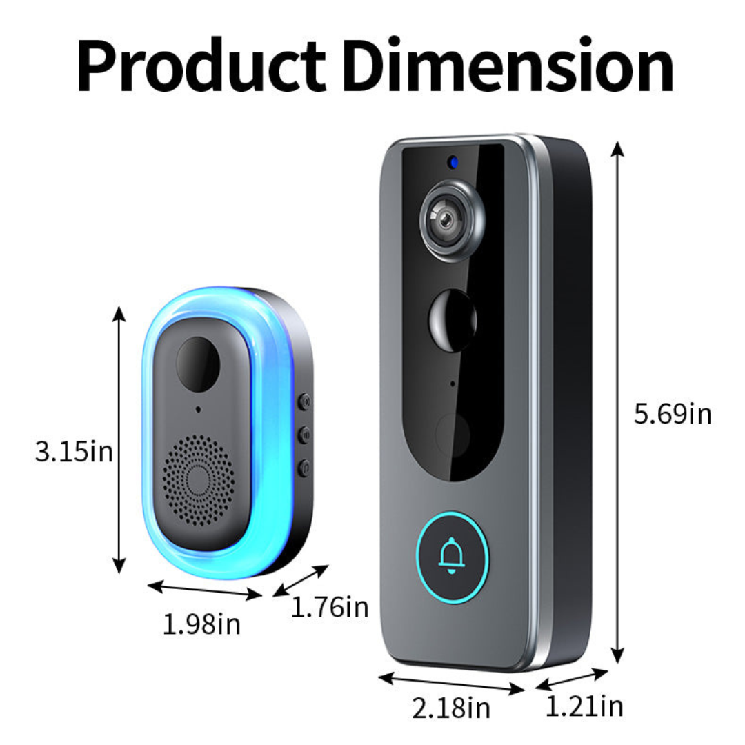 Smart WiFi Video Doorbell Cam with Two-Way Audio & App Access