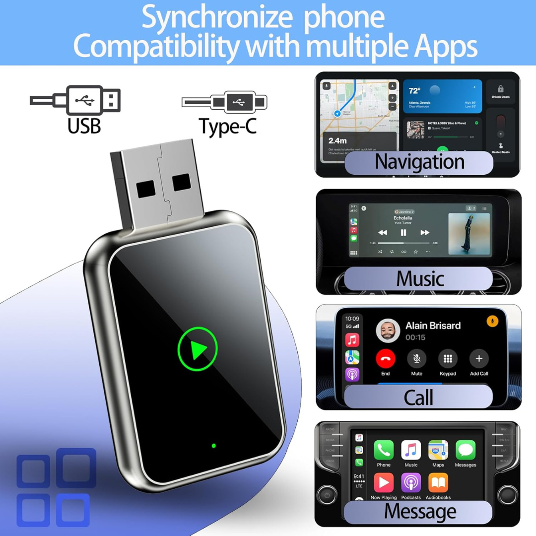 WireFree CarPlay Adapter, Cut the Cords, Drive Smarter